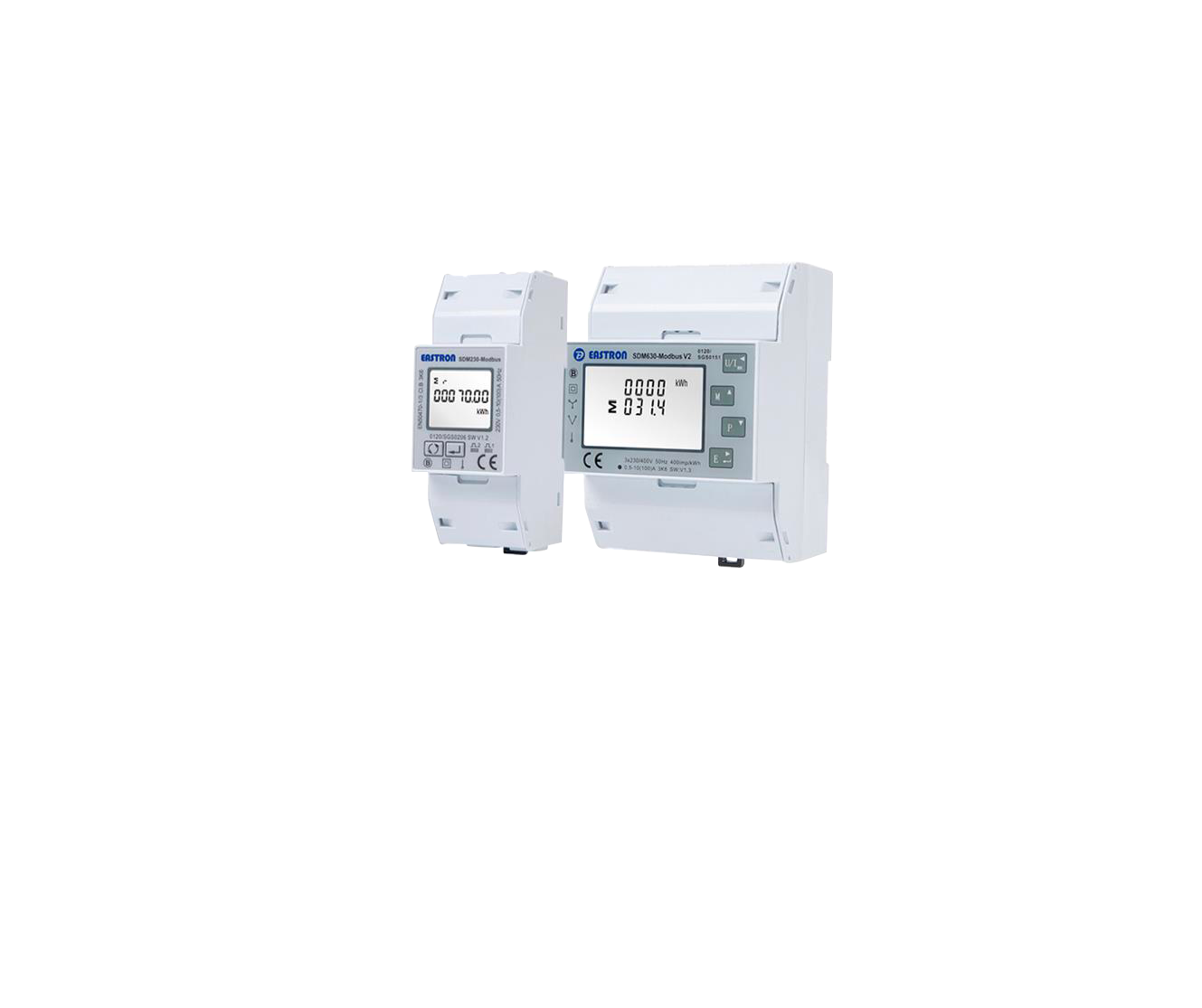 A couple of white boxes with a screen on them on a white background.