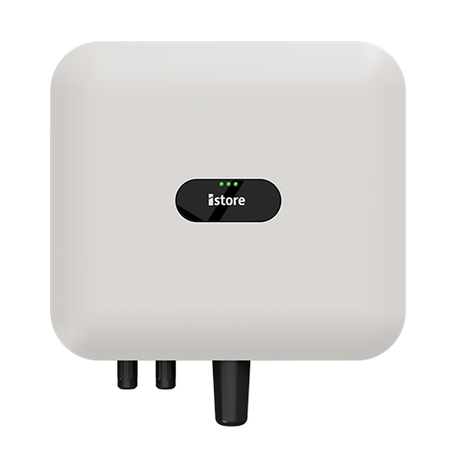 A white box with a black logo on it on a white background.